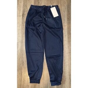 Wildfang Empower Mesh Drawstring Pants NWT Size Small Navy Blue Jogger